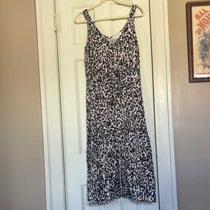 Leopard Print Sleeveless Maxi Dress